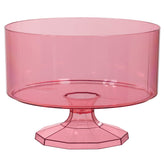 Medium Plastic Trifle Container Color Theme Party Reusable Table Snack and Dessert Serveware and Dishware, New Pink, 80 oz..